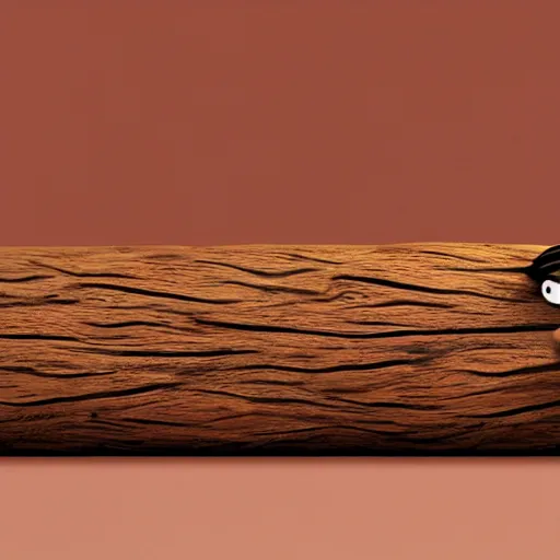 Image similar to anthropomorphic wooden log sleeping, pixar style