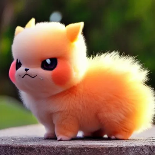 Image similar to real life pokemon, cute!!!, adorable!!!, fluffy!!!, ultra realistic!!!, golden hour, sharp focus
