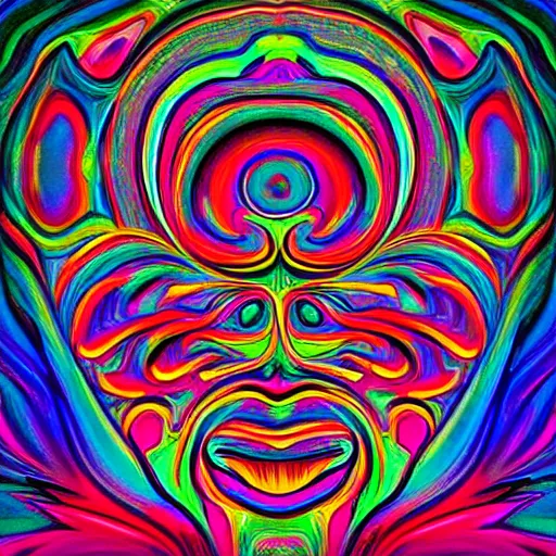 Image similar to stunning psychedelic artwork of a head shape