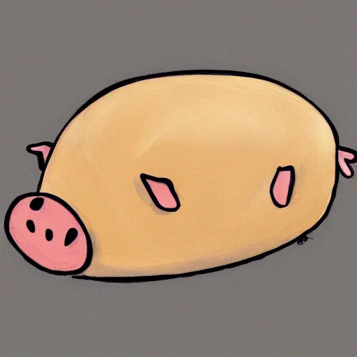 Image similar to pig laying in between two buns, sketch