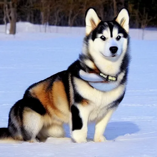 Prompt: huskie corgi hybrid