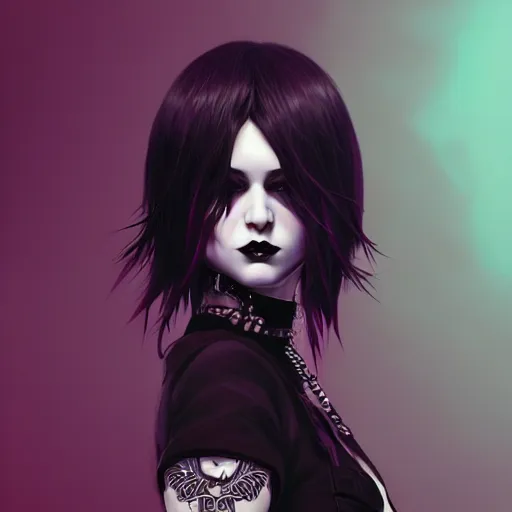 Image similar to a portrait of a beautiful goth punkrocker, art by ilya kuvshinov and wlop and artgerm and josan gonzalez, digital art, highly detailed, intricate, sharp focus, trending on artstation hq, deviantart, pinterest, unreal engine 5, 4 k uhd image