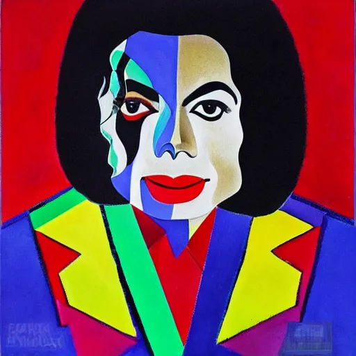 Image similar to Michael Jackson in the style of Kandinsky