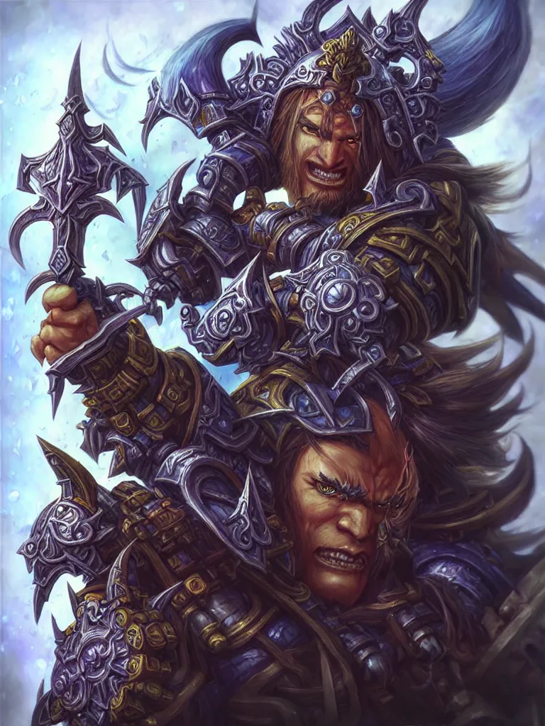 Image similar to “World of Warcraft character portrait drawn by Katsuhiro Otomo, photorealistic style, intricate detailed oil painting, detailed illustration, oil painting, painterly feeling, centric composition singular character”