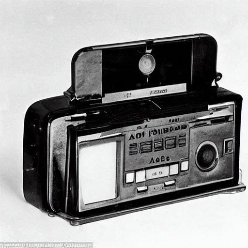 Image similar to a photo of an iPod portable radio, manufactured in the 1920s, 1925