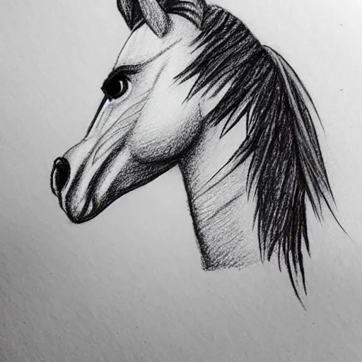 Prompt: fancy looking pony, drawn with a black 0. 3 mm fineliner on a white paper