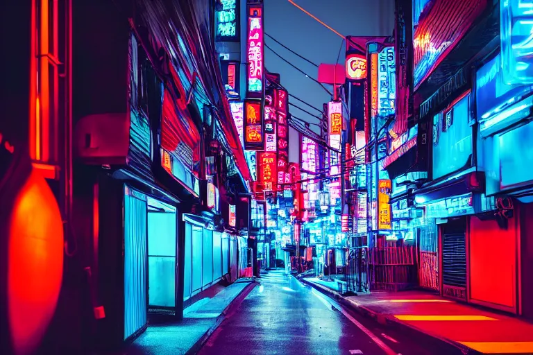 neon tokyo street at night futuristic aesthetic, | Stable Diffusion