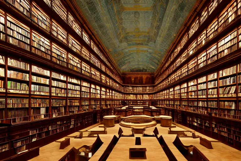 Epic, Grand, Mythical Library, Wide Depth Of Field, 