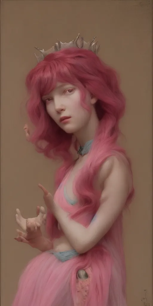 Image similar to princess bubblegum, masterpiece by Edgar Maxence and Ross Tran and Michael Whelan, gustav dore, 8k, octane render