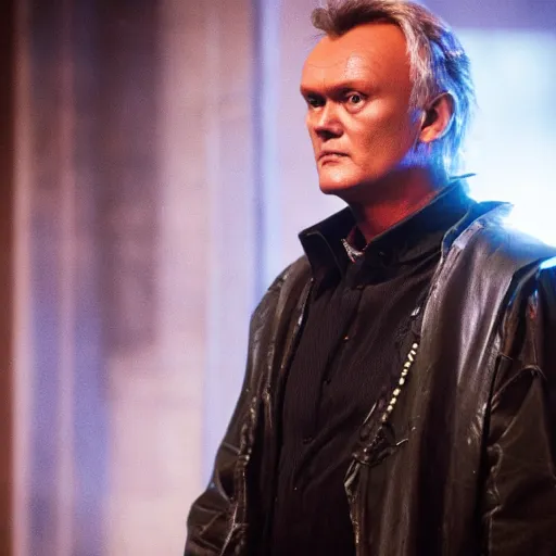 Image similar to Anthony Head as Cyberpunk Uther