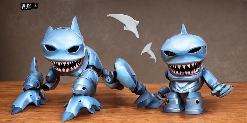 Prompt: very cute strong shark mystical statue robot, highly detailed, 8 k, masterpiece, super resolution.