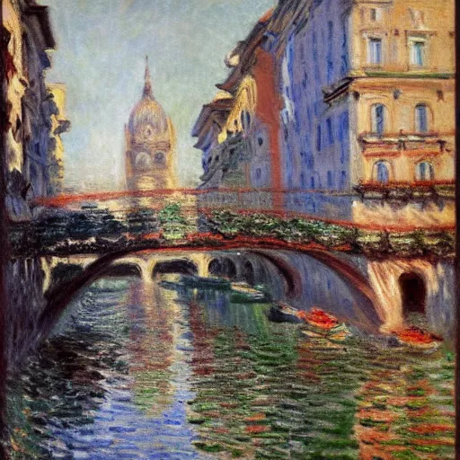 Prompt: milan italy by monet