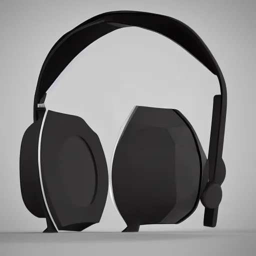 Image similar to low poly headphones, polygon, 3d render, belender,