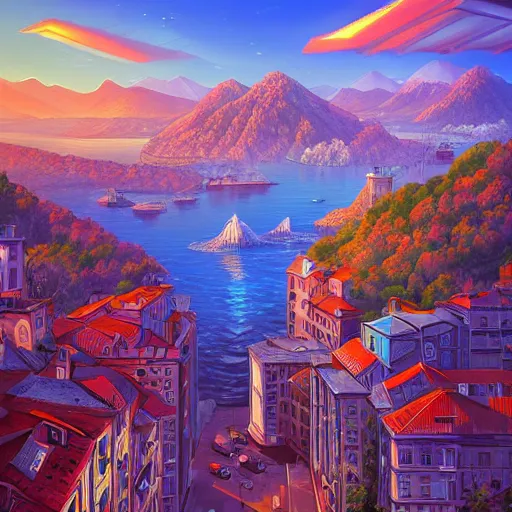 Image similar to a beautiful digital artwork of yugoslavia by dan mumford, cyril rolando and m. w kaluta, 8 k resolution, ultrafine details, rendered in unreal engine 5, cinematic composition, reimagined by industrial light and magic, smooth, 4 k, beautiful lighting, hdr, imax, cinema 4 d, shadow depth
