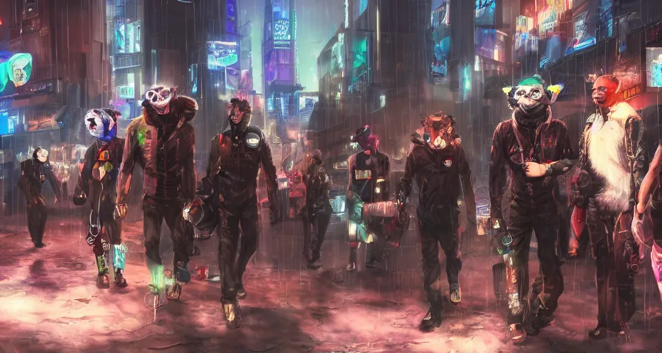 Image similar to high - resolution photograph from a cyberpunk era furry fandom convention ( midwest furfest 2 0 4 7 ), taking place after the genetic revolution and quantum singularity. photorealistic.