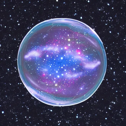 Prompt: a bubble with the entire universe inside of it