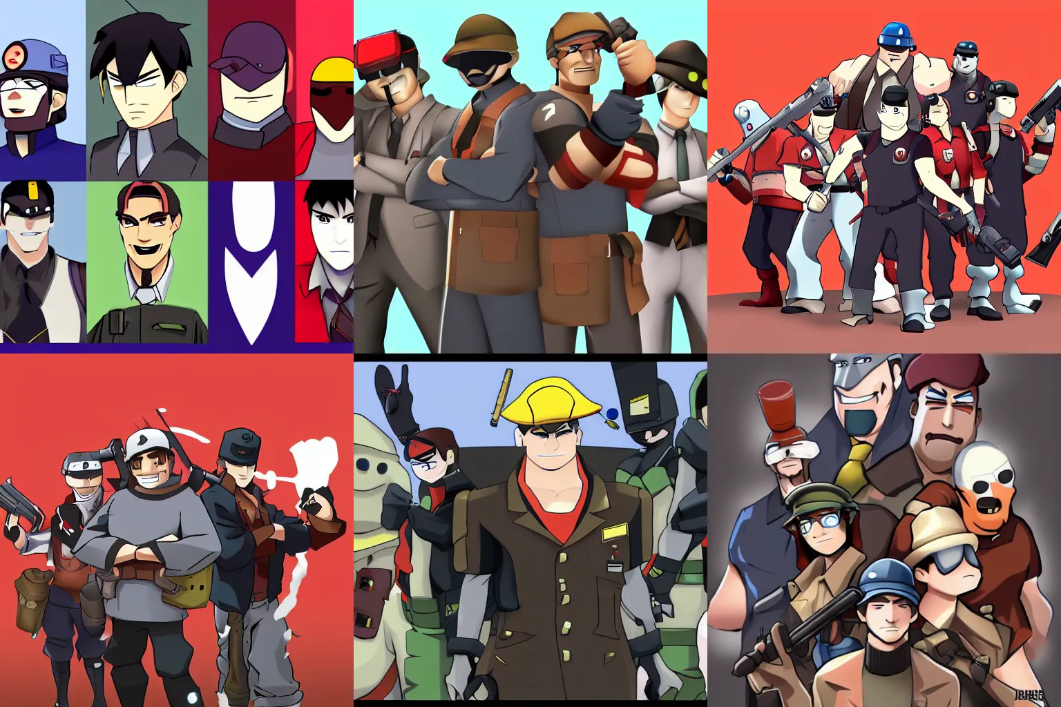 Prompt: team fortress 2, anime style