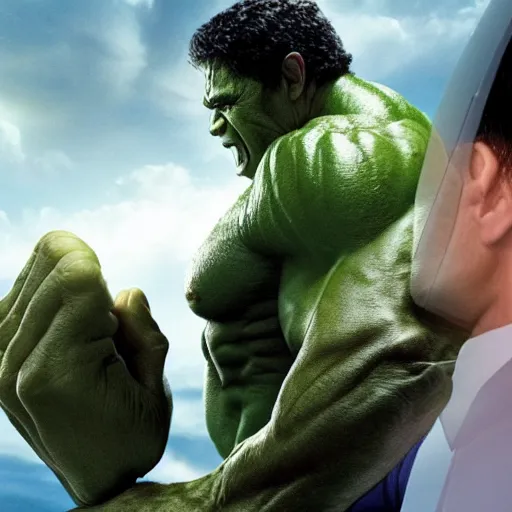 Image similar to Obama plays the Incredible Hulk in new ultra hd movie, IMAX