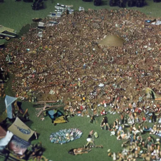 Prompt: a detailed diorama of the woodstock festival in 1 9 6 9