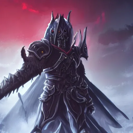 death knight, the goblin slayer, red glowing eye, | Stable Diffusion ...