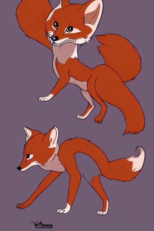 Image similar to an anthropomorphic fox, fursona!!! by don bluth, by kawacy, trending on artstation, full body