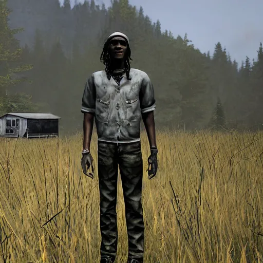 Prompt: young thug, in dayz, screenshot