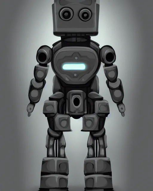 Prompt: digital portrait painting of an evil robot, valve concept art