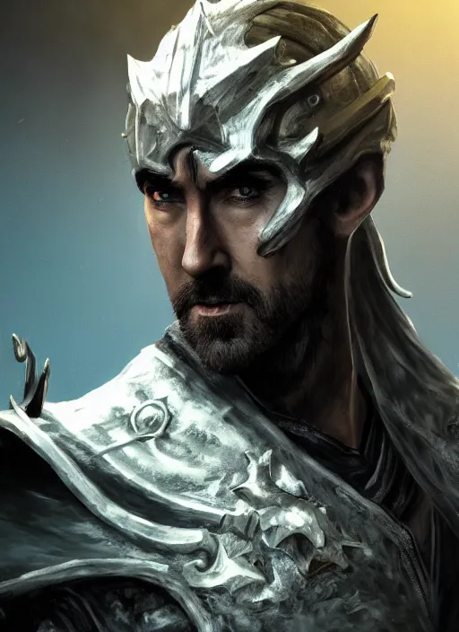 Prompt: A fantasy comic book style portrait painting of Lee Pace as a male Dark Souls character, unreal 5, DAZ, hyperrealistic, octane render, RPG portrait, ambient light, dynamic lighting