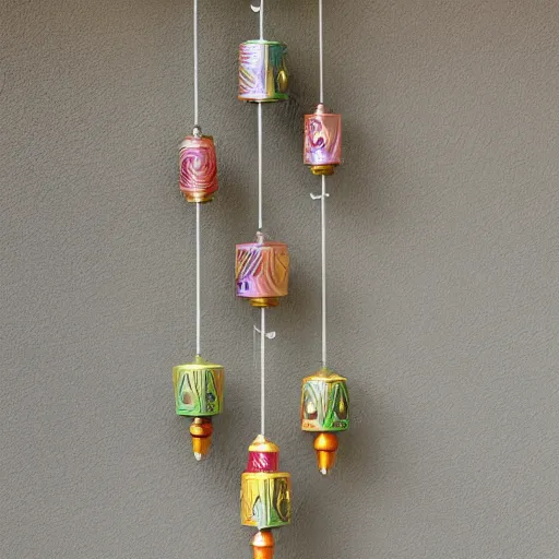 Image similar to ornamental wind chimes, professional photography