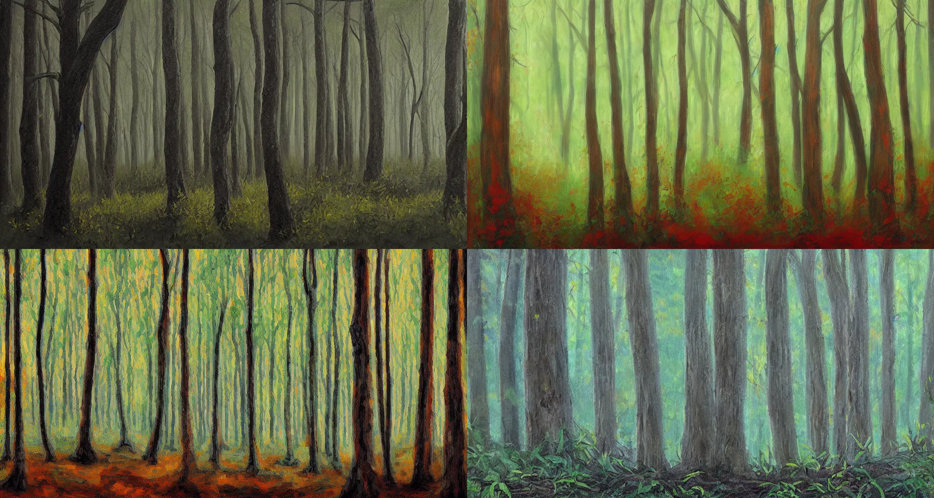 Prompt: forest, art by thomas scholes