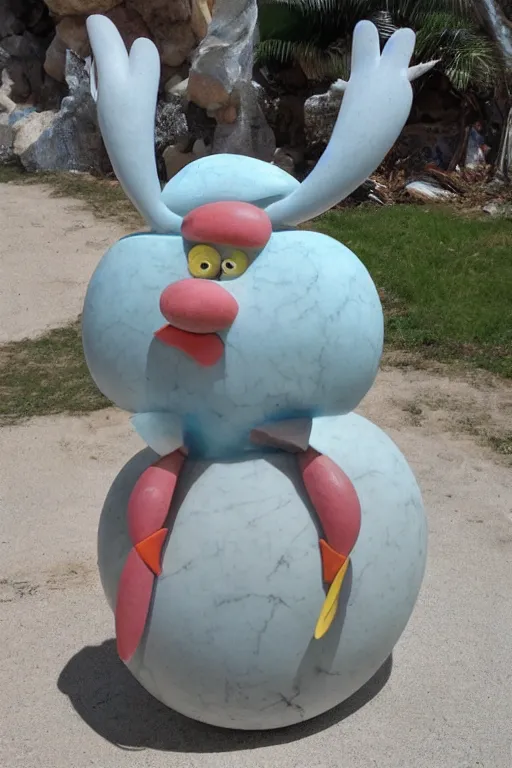 Image similar to eugene krabs of bikini bottom, marble sculpture