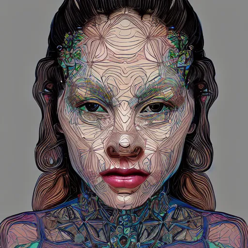 Prompt: the portrait of an incredibly beautiful and sophisticated latina woman partially made of onions of all colors, an ultrafine detailed illustration by james jean, final fantasy, intricate linework, bright colors, behance contest winner, vanitas, angular, altermodern, unreal engine 5 highly rendered, global illumination, radiant light, detailed and intricate environment