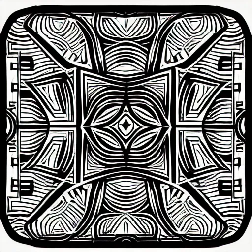 Prompt: a tribal vector of abstract shapes, black and white