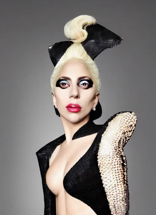 Prompt: lady gaga styled by nick knight posing , vogue magazine, Highly realistic. High resolution. Highly detailed. Dramatic. 8k.4k.