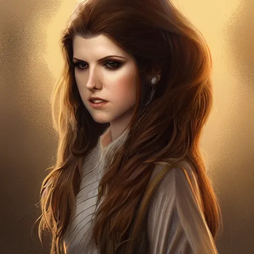 Image similar to a portrait of anna kendrick as a sorceress, urban motifs, intricate, elegant, highly detailed, digital painting, trending on artstation, concept art, smooth sharp focus, illustration, art by artgerm and greg rutkowski