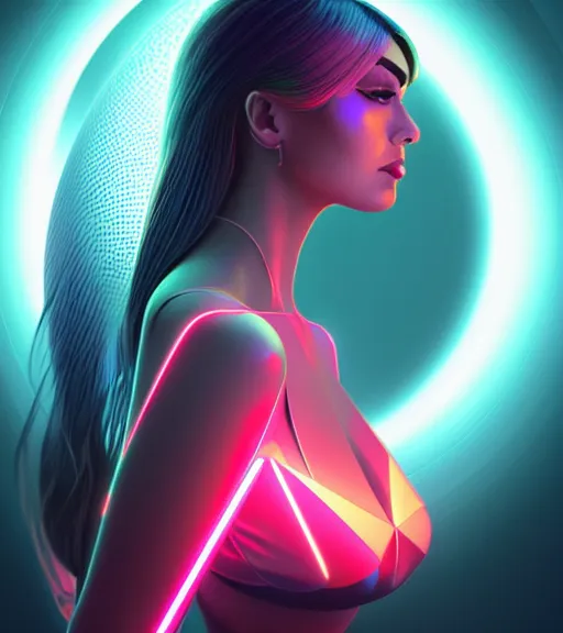 Prompt: symmetry!! latin princess of technology, solid cube of light, hard edges, product render retro - futuristic poster scifi, lasers and neon circuits, beautiful woman latin princess, intricate, elegant, highly detailed, digital painting, artstation, concept art, smooth, sharp focus, illustration, dreamlike, art by artgerm