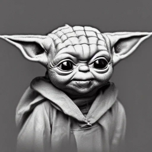 Image similar to pencil sketch of low polygon cute baby yoda by Leonardo DaVinci