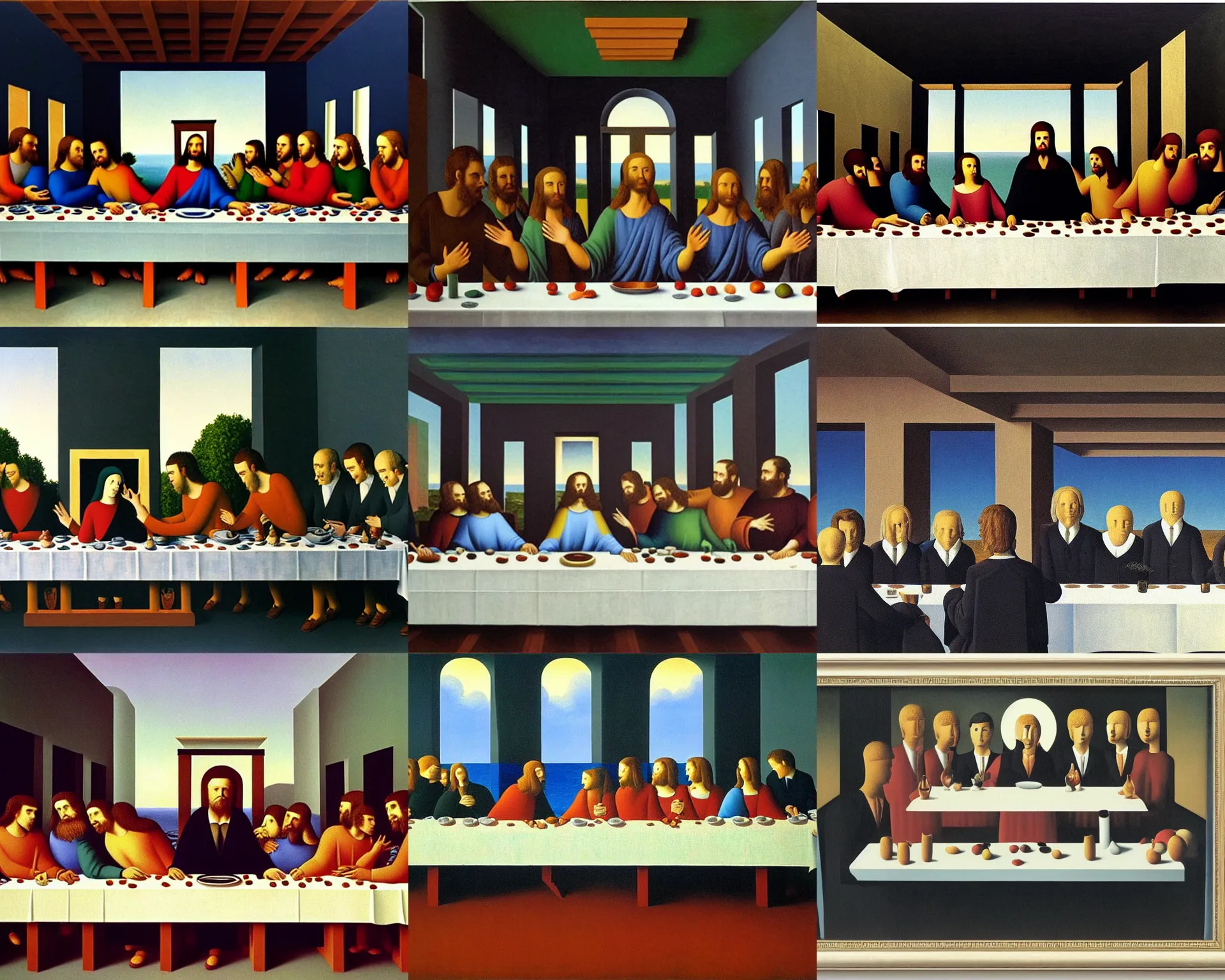 Prompt: The Last Supper by Rene Magritte