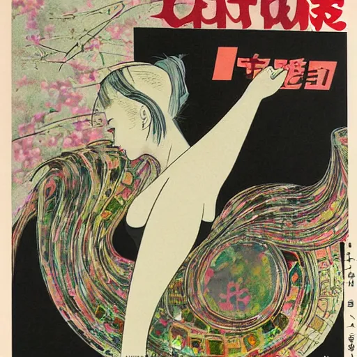 Image similar to CARTELES Magazine cover illustrated by Yoshitaka Amano. 1932. Acrylic and Watercolor on lithography paper.