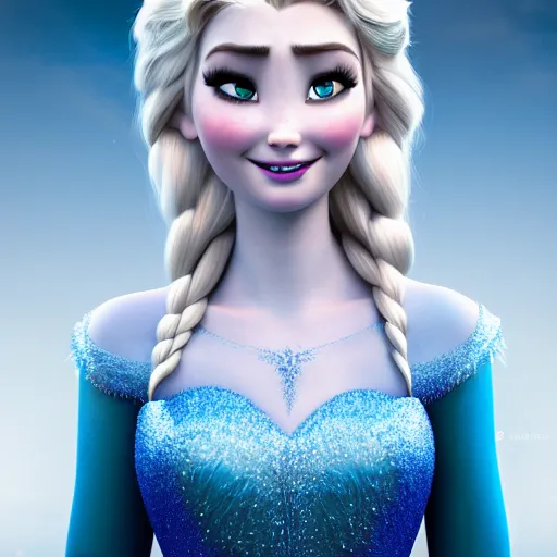 frozen princess ice elsa portrait - Disney my realistic art HD FULL 4K 8K  3D - Digital Art, Childrens Art, Disney - ArtPal