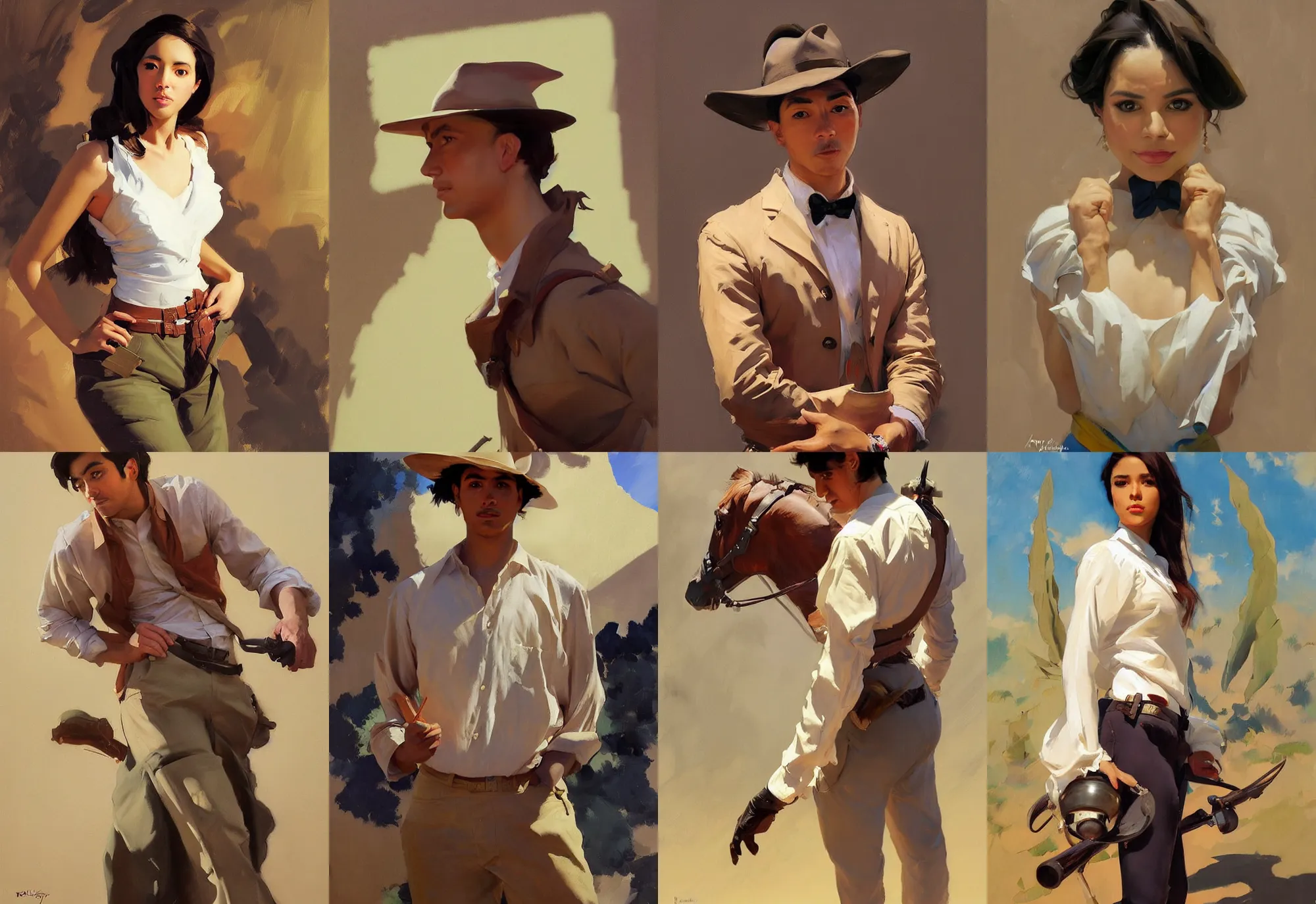 Prompt: portrait of mexican instagram model jodhpurs greg manchess painting by sargent and leyendecker, studio ghibli, fantasy, medium shot, asymmetrical, intricate, elegant, matte painting, illustration, hearthstone, by greg rutkowski, by greg tocchini, by james gilleard, by joe fenton