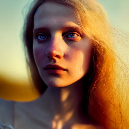 Prompt: photographic portrait of a stunningly beautiful lithuanian renaissance female in soft dreamy light at sunset, beside the river, soft focus, contemporary fashion shoot, hasselblad nikon, in a denis villeneuve and tim burton movie, by edward robert hughes, annie leibovitz and steve mccurry, david lazar, jimmy nelsson, extremely detailed, breathtaking, hyperrealistic, perfect face