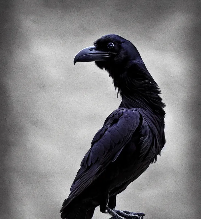 Prompt: artistic form coming into being as two elements are successfully fused, epic professional digital art, extreme detail, wow, wow, wow., raven bird.