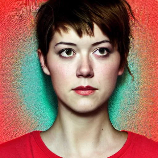 Image similar to a masterpiece portrait photo of a beautiful young woman who looks like a manic pixie dream girl mary elizabeth winstead, symmetrical face