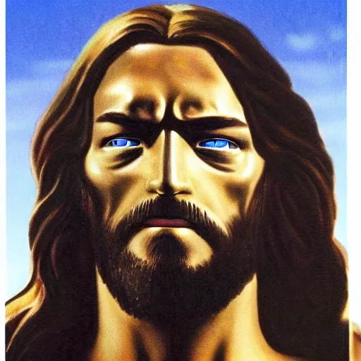 Prompt: Photo of Jesus Christ as Terminator, detailed facial features