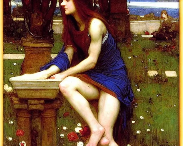 Image similar to john william waterhouse