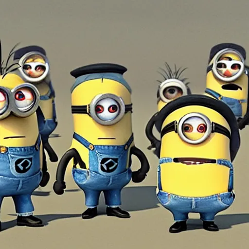 Image similar to minions as soldiers on world war 2, photorealistic