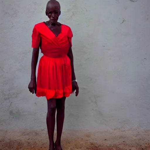 Image similar to photo of a woman in a red dress by eric lafforgue. professional photography.