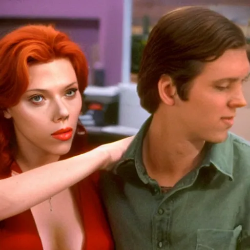 Image similar to a tv still of scarlett johansson as donna pinciotti of That 70's show