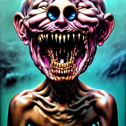 Prompt: ethos of ego, mythos of id. monsters of madness by bill watterson, hyperrealistic photorealism acrylic on canvas, resembling a high - resolution photograph